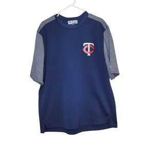 Majestic Joe Mauer Sz XL Practice Jersey Navy Blue Gray Possibly Player Worn